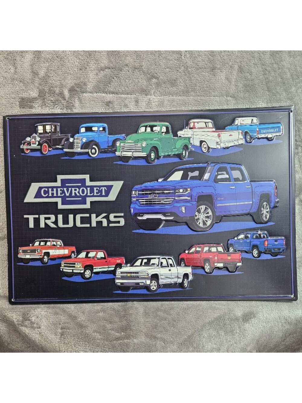 Chevrolet Trucks Tin Sign Garage Man Cave 18 x 12 Licensed Decades Pick Ups Logo